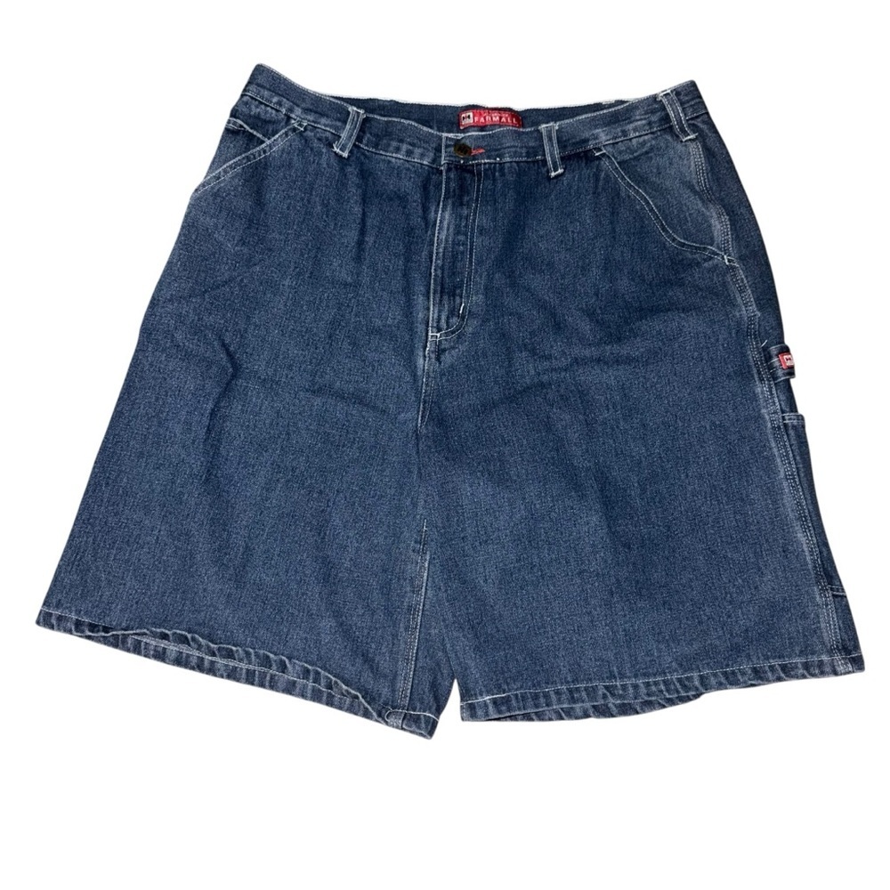 McCormick Farmall Men’s Denim Carpenter Work Shorts Size 36 Blue
